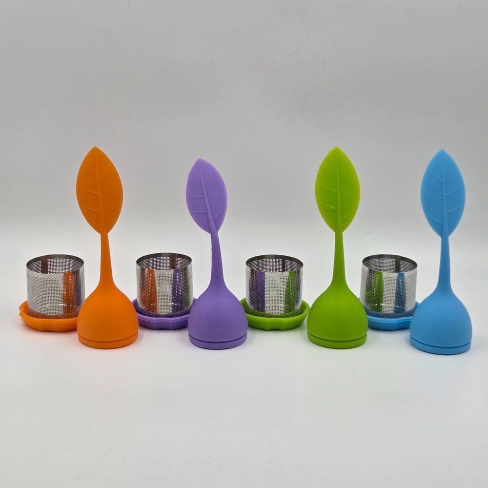 Fine Mesh Loose Leaf Tea Filter Set of 4 Steeper with Silicone Handles - Picture 3 of 9
